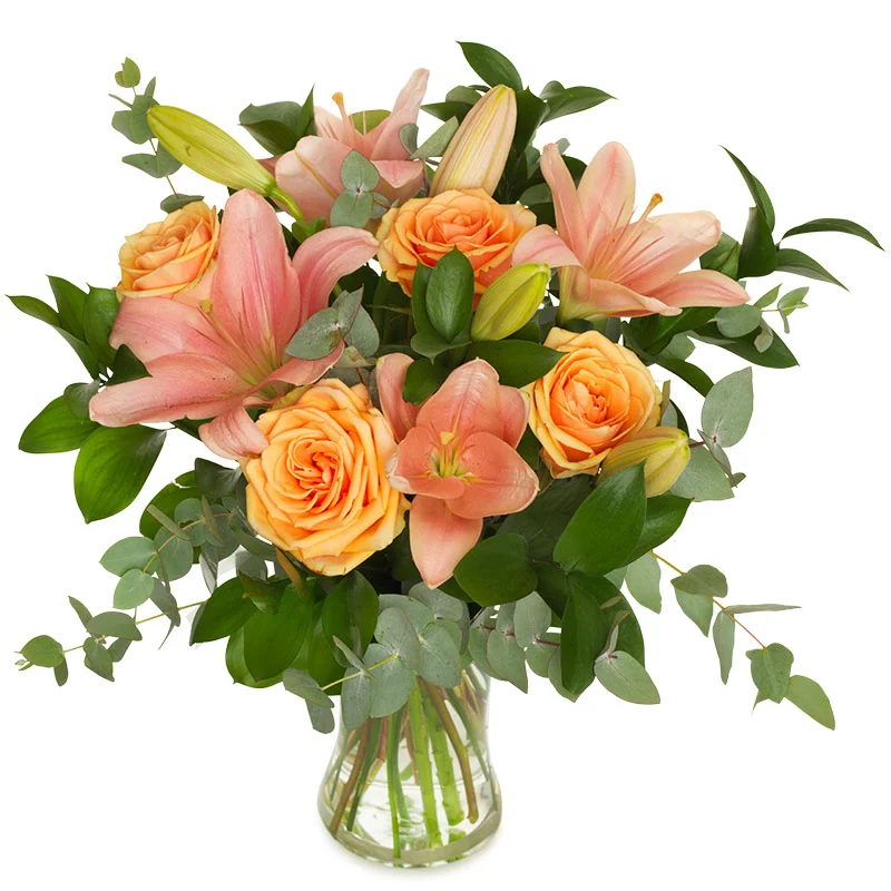 Bouquet de condoléances - fleurs blanches avec attention