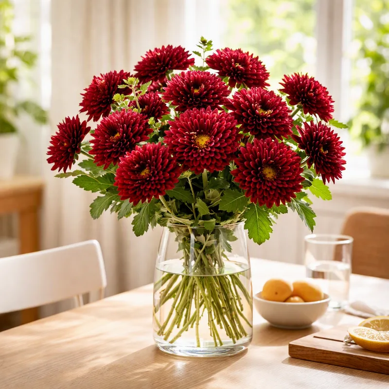 Chrysanthème - rouge - image 2