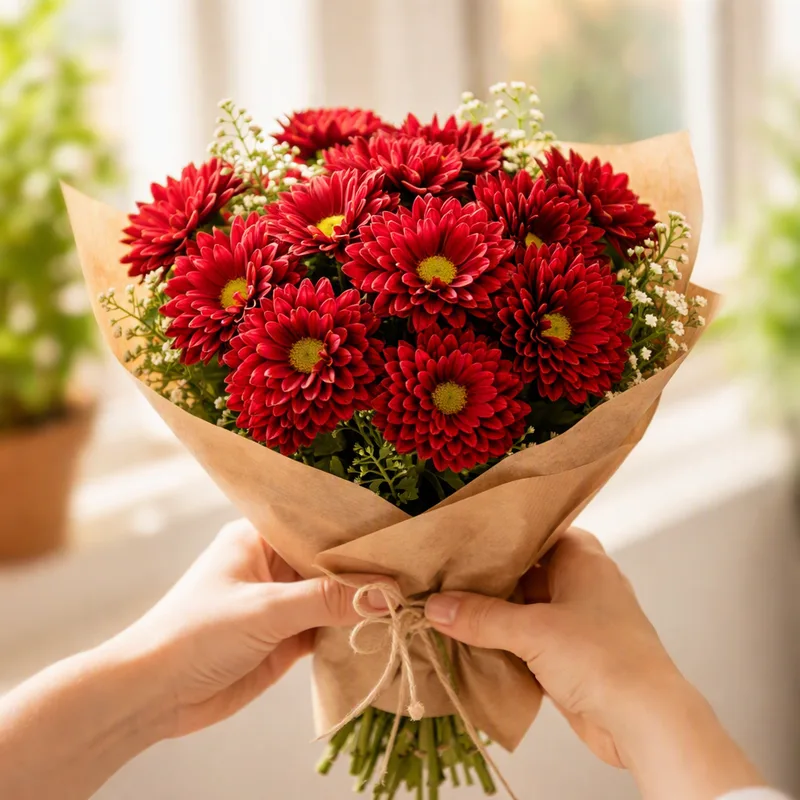 Chrysanthème - rouge - image 3