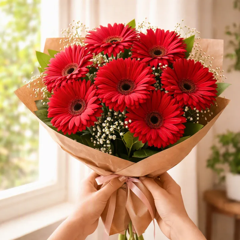 Gerbera - rouge - image 3