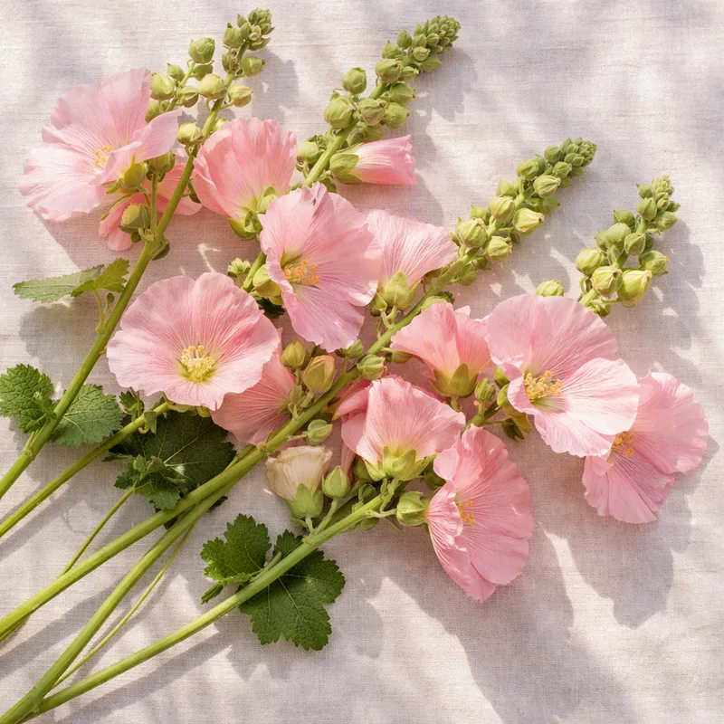 Rose trémière - rose - image 4