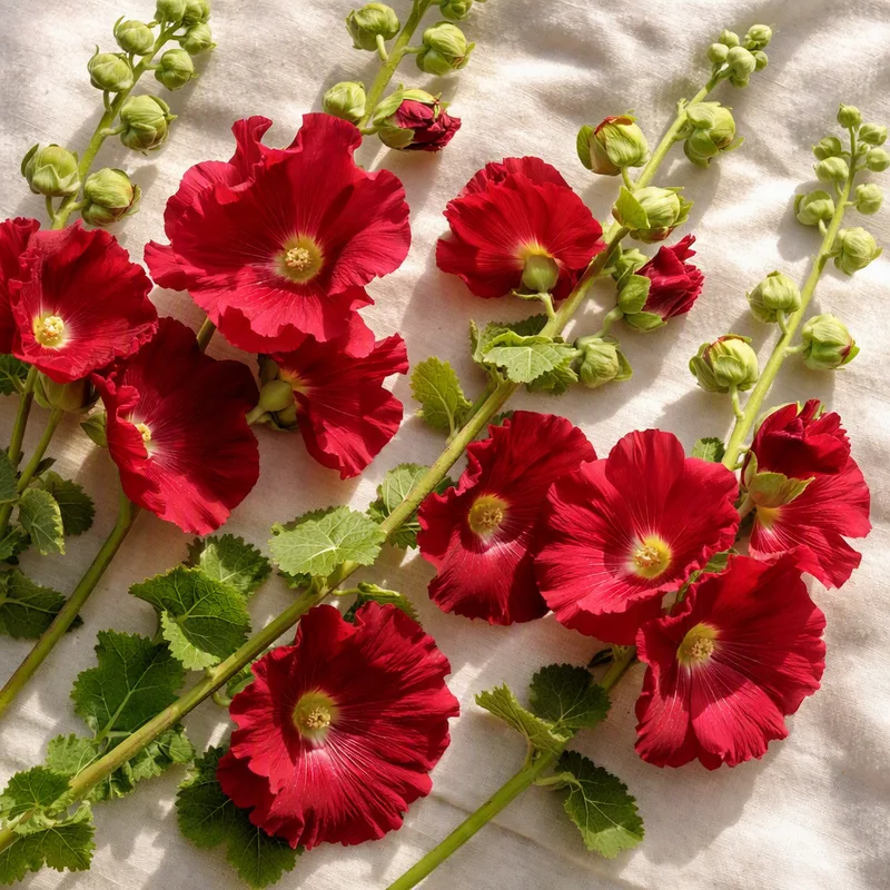 Rose trémière - rouge - image 4